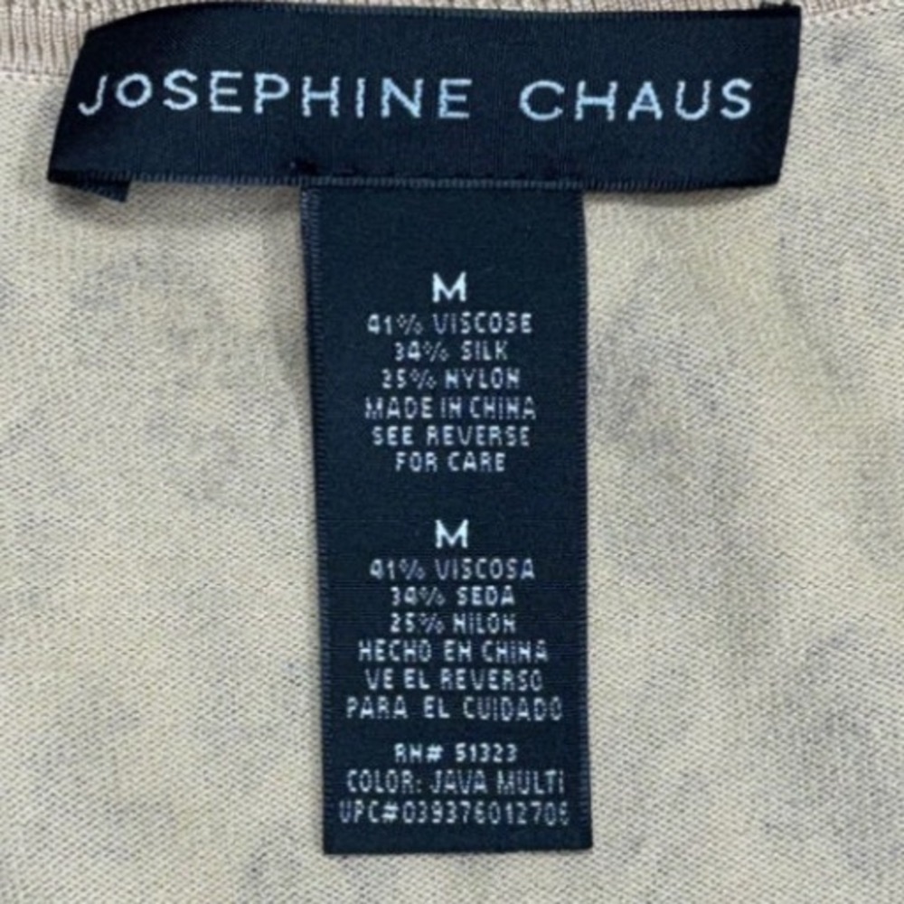 Josephine Chaus Womens Leopard Print Silk Blend Long Sleeve Sweater Java Multi M - Picture 3 of 9